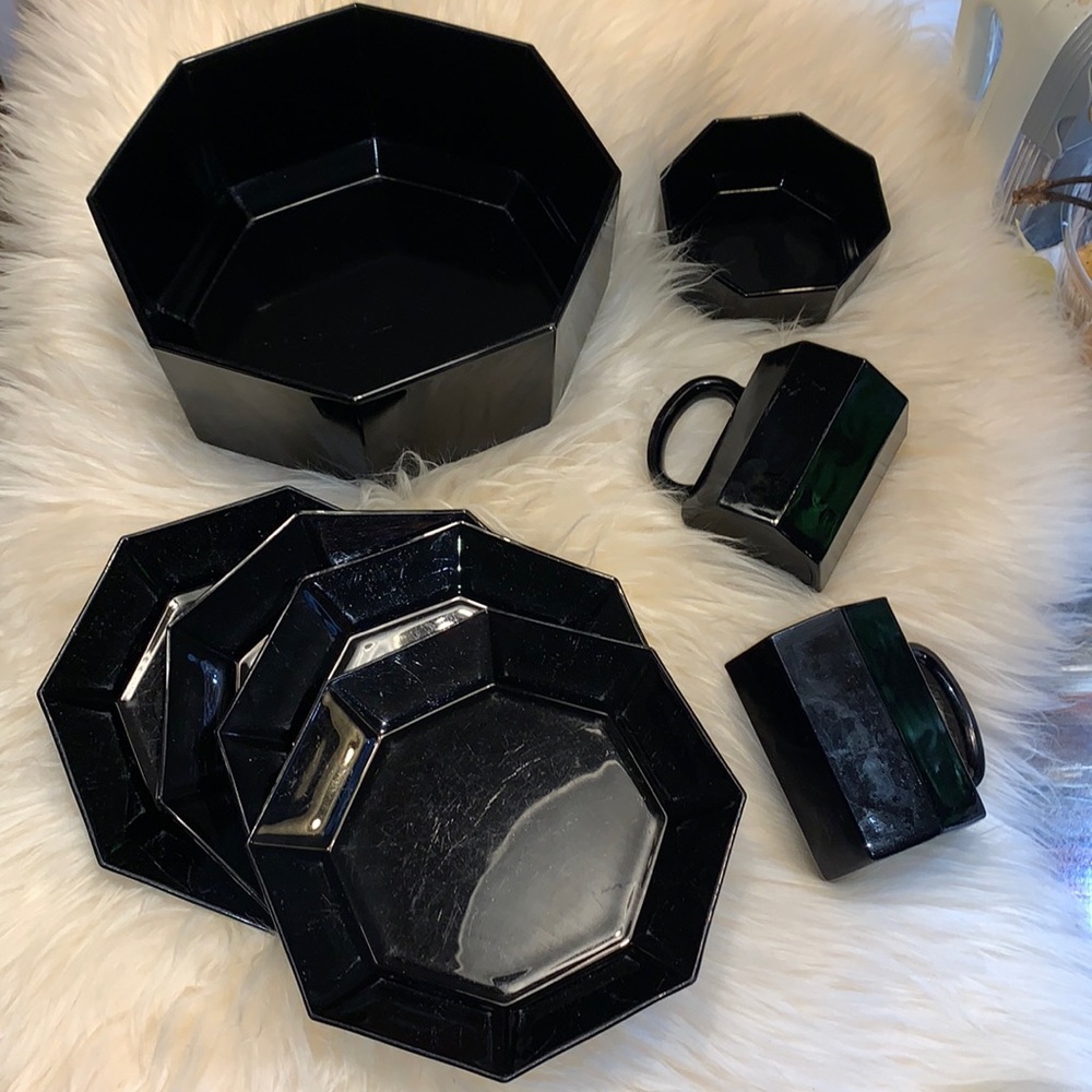 SALE!! Vintage arcoroc octagon dishes